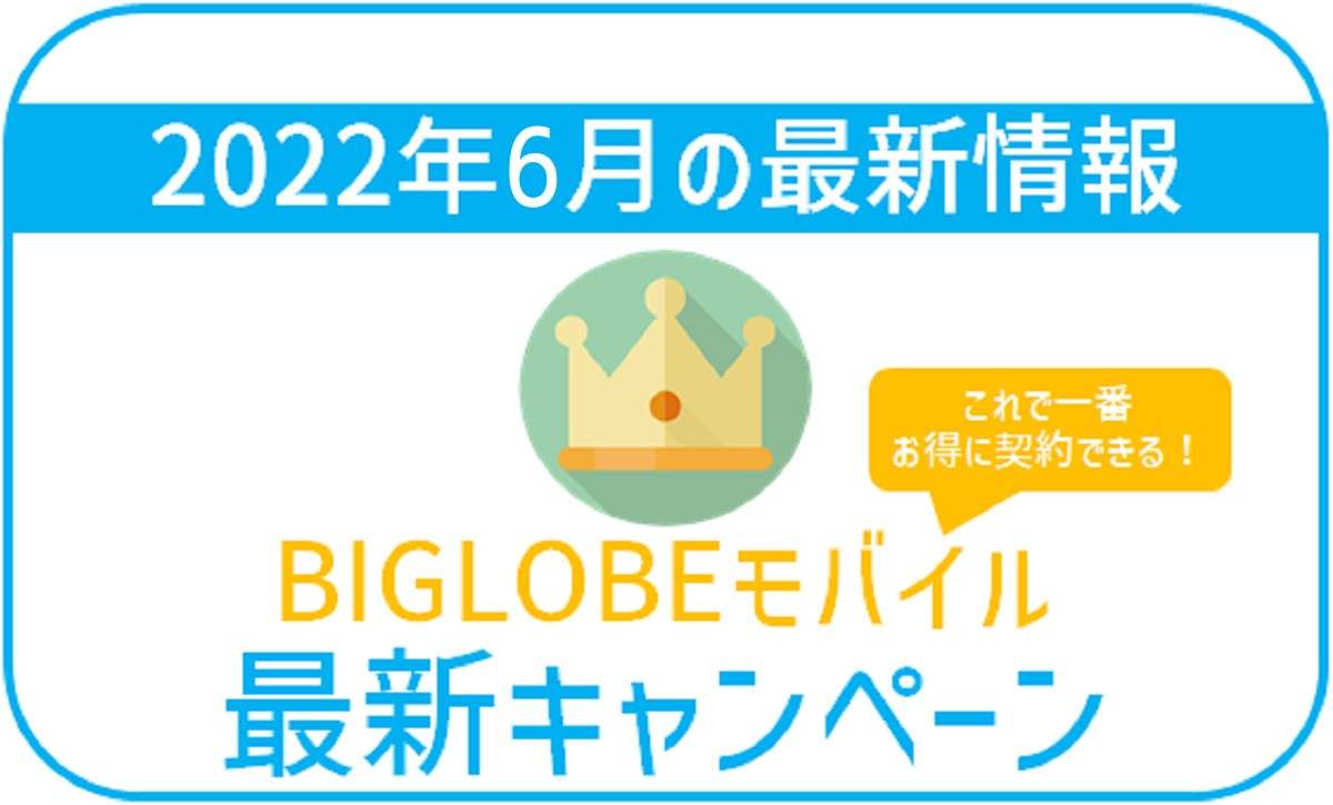 【2022年6月最新】BIGLOBEモバイル最新キャンペーンまとめ。最もお得な併用方法！