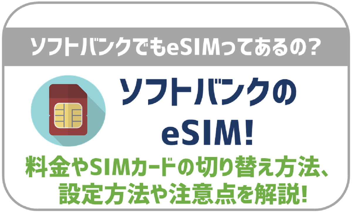 ソフトバンクでもeSIMって取り扱ってるの？料金やSIMカードから切り替えは出来る？